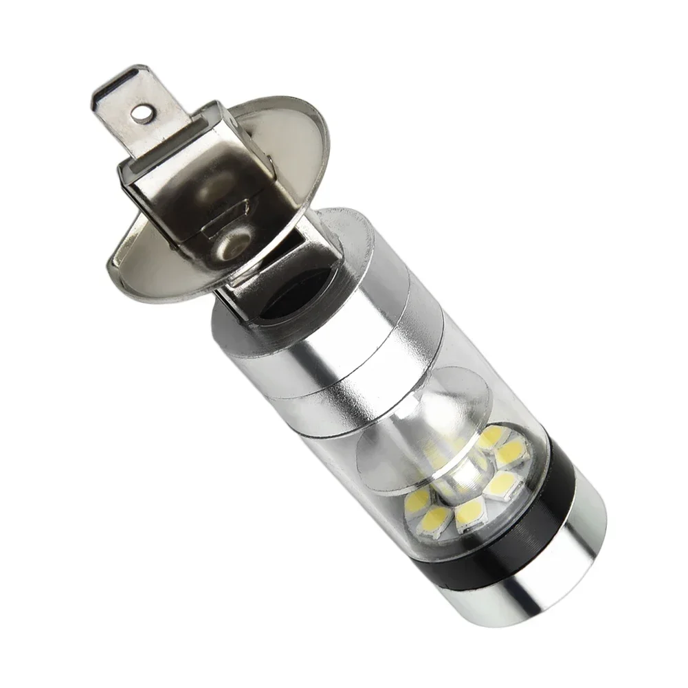 2pcs H1 100W LED Headlight Bulbs Super Bright White 12-24V 20-SMD Projector Fog Driving DRL Light Bulb 6000K