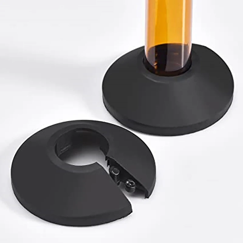 4 buah 16mm penutup kerah pipa Radiator katup segitiga penutup dekoratif plastik kancing bulat jenis keran penutup pipa pemipaan