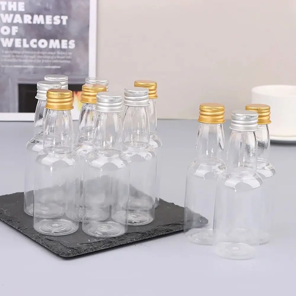 5Pcs 60ml Mini Liquor Bottles Set Plastic Spirit Bottles Silver/ Gold Caps Alcohol Shot Bottles Small Wine Bottle Party Supplies