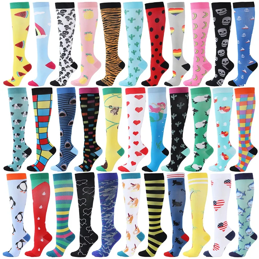 58 Compression Socks For Men Women 20-30mmhg Medical Swelling Anti Fatigue Sports Socks Elastic Outdoor Running Travel Bicycles