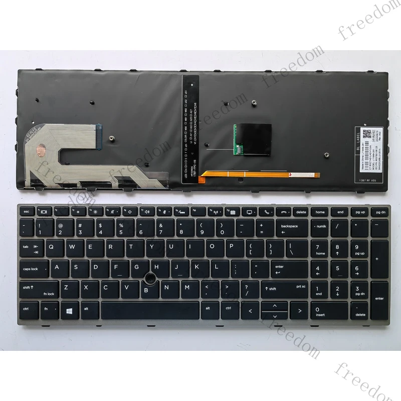 HJY Backlit Keyboard with Pointer Suitable for HP EliteBook 850 G5/850 G6/855 G5/750 G5/755 G5