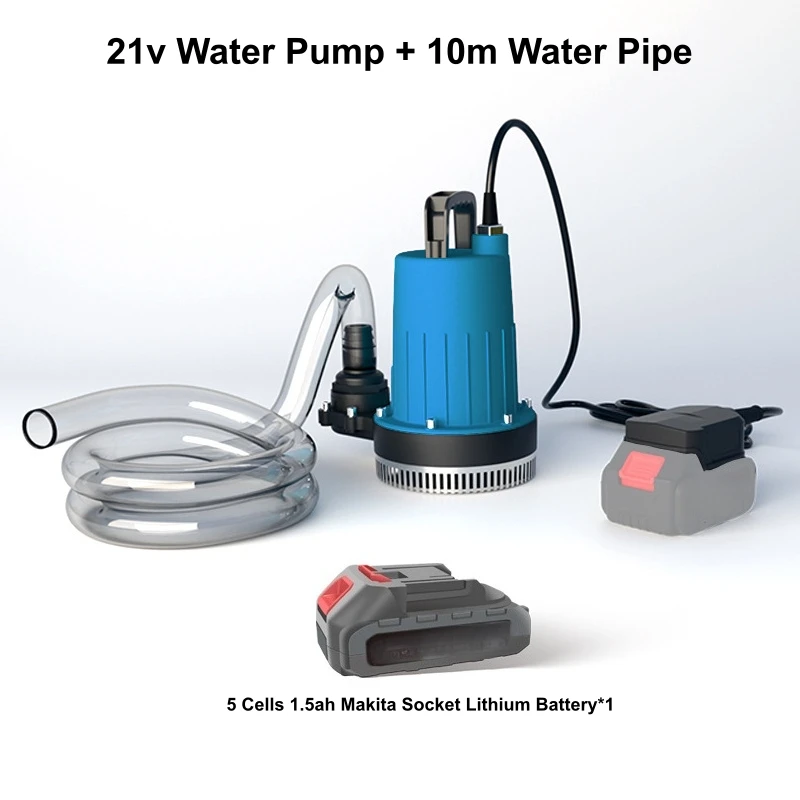 21V Lithium-accu dompelpomp voor vijverwater, irrigatie en bewatering.
