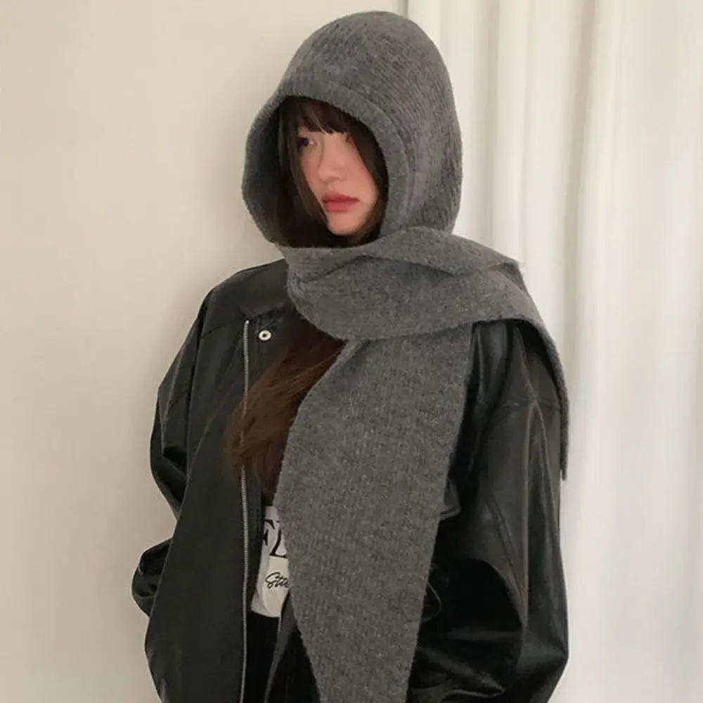 

Cute Pullover Hat Balaclava Hat Scarf Cap Red Ear Protection Hat Simple Beanie Hooded Hat Outdoor