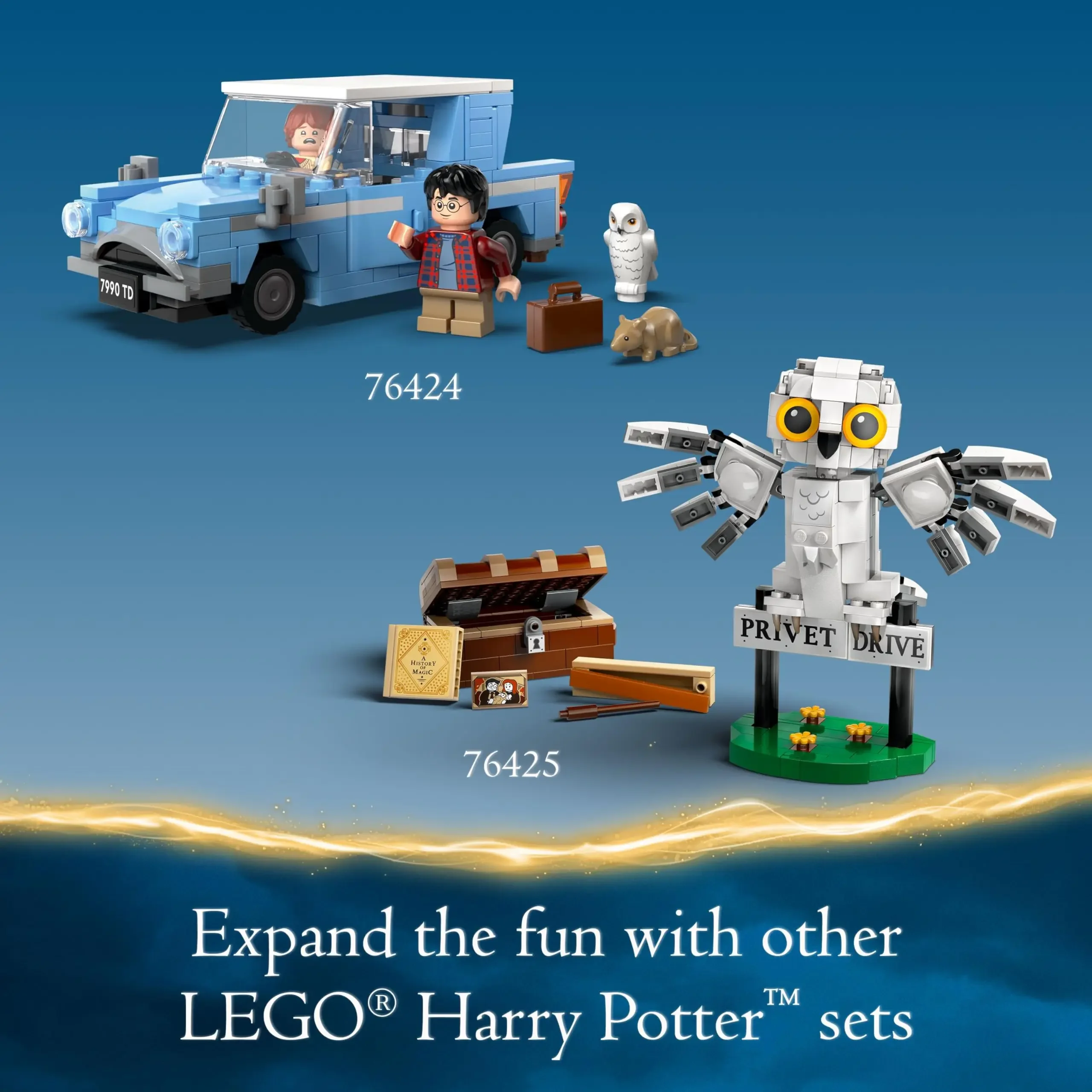 LEGO Harry Potter Flying Ford Anglia, Buildable Car Toy with 2 Minifigures Fantasy Playset Car for Kids Ages 7 and Up, 76424