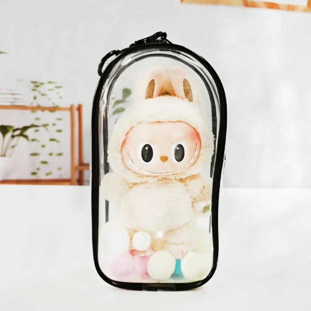 Clear Outdoor Bag For 18cm Cartoon Plush Dolls AC Transparent Mini Kawaii Pouch For Keychain Doll Anime Figure Garage Kit