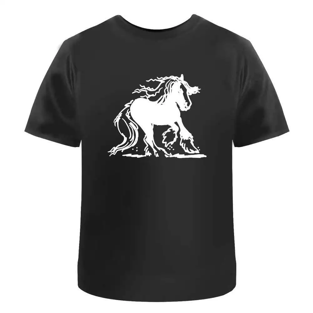 Galloping Horse' Cotton T-Shirts   Anime Graphic T-shirts for Men Clothing Women