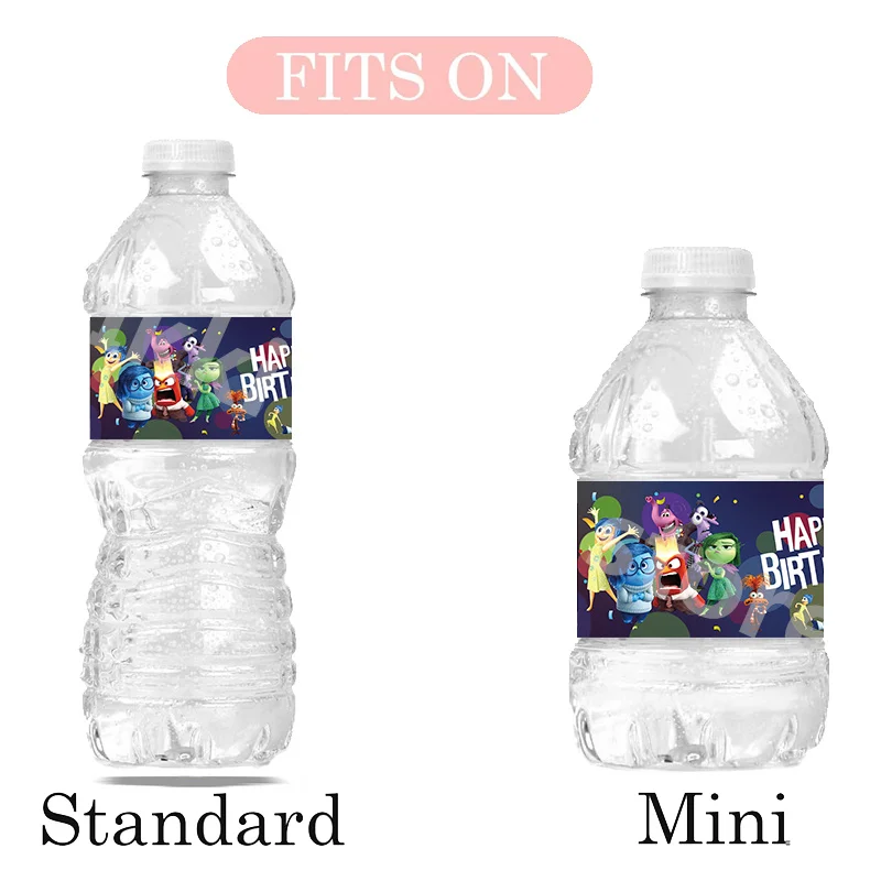 Inside out stickers Water Bottle Labels Decorations Waterproof Sticker Party Favor Baby Shower Birthday Decoration ﻿