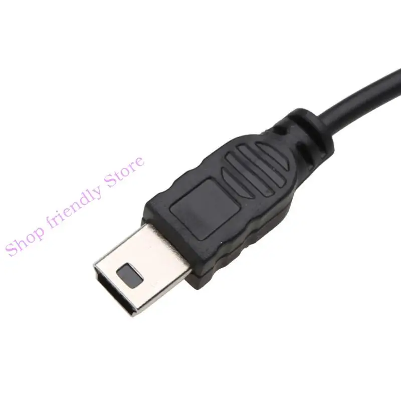 

594A 200mm Portable Black USB 2.0 Short Male to Mini 5 Pins Data Cable Cord Adapter