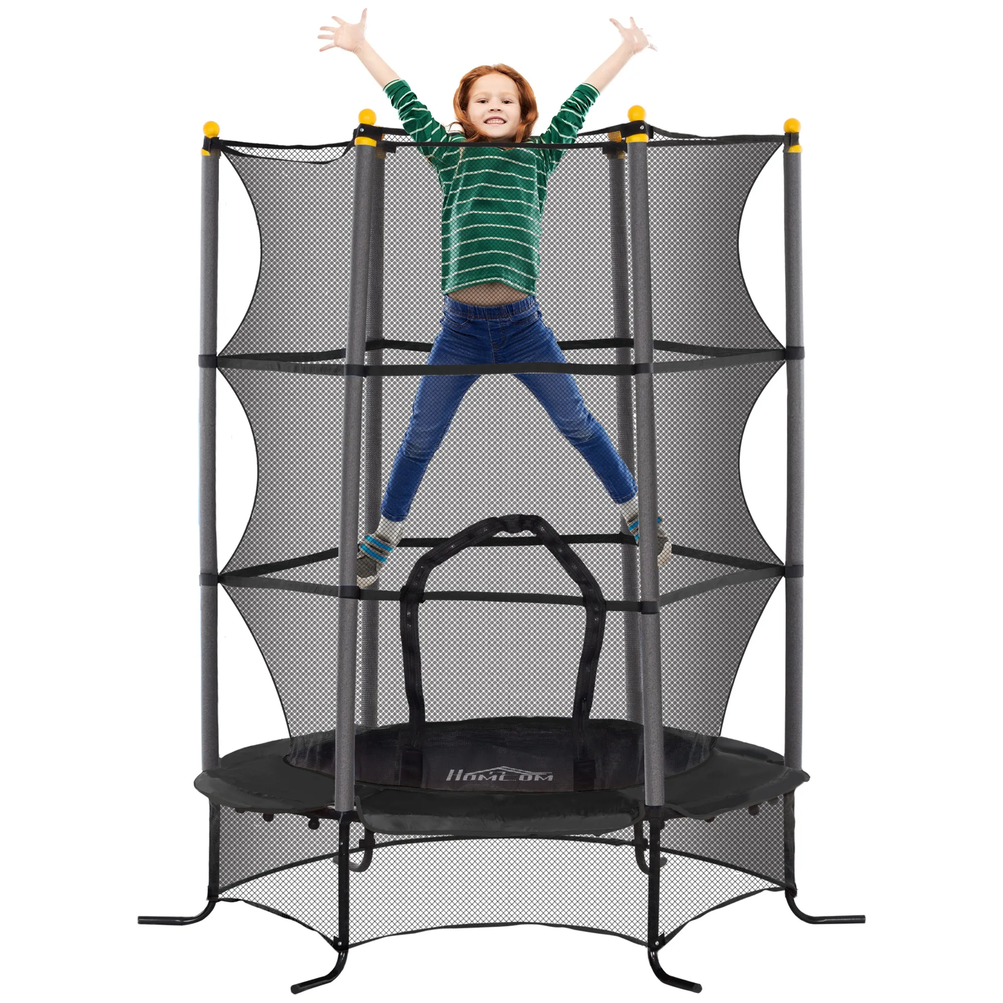 HOMCOM Cama Elástica Infantil Ø163 cm con Red de Seguridad