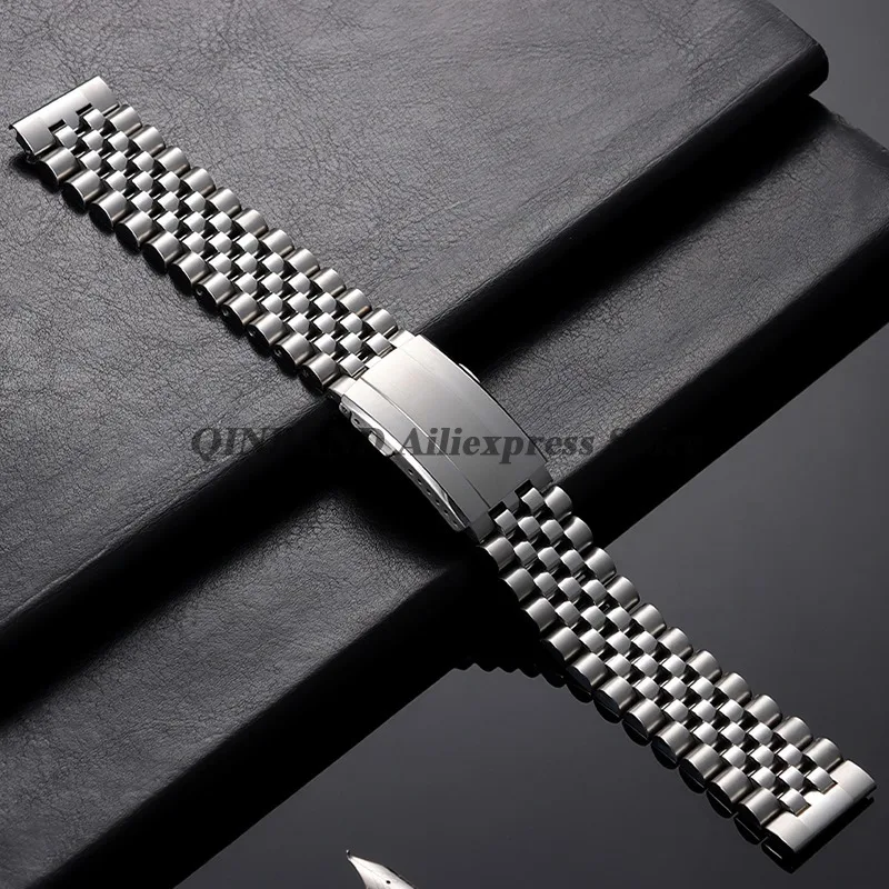 

Для Seiko для Rolex Water Ghost, однотонная раскладывающаяся застежка, ремешок для часов с пятью бусинами, прямой ремешок из нержавеющей стали, браслет 20/22 мм