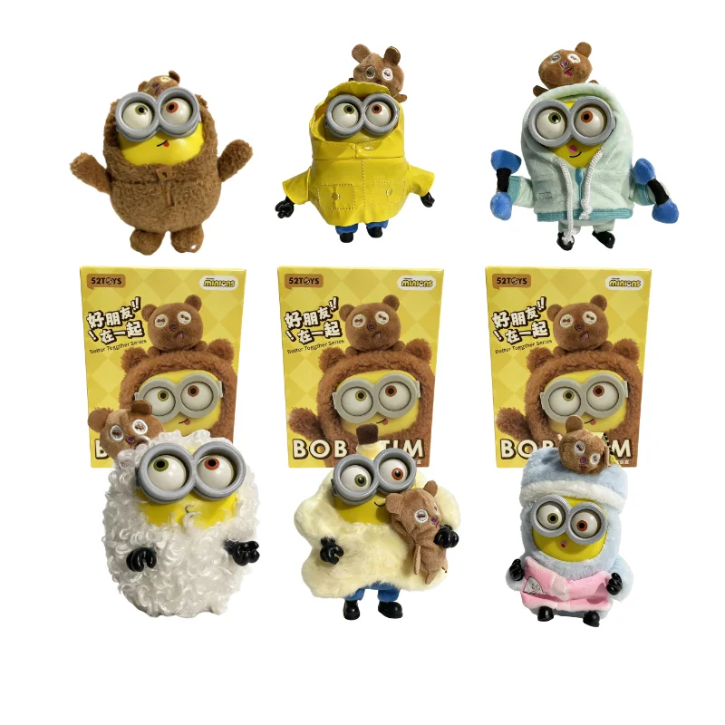 Minions Plush Blind Box, Bob Minion with Tim Bear Soft Stuffed Toy, Sheep/Bear/Hoodie Minion Mystery Box Doll Birthday Xmas Gift - view 5