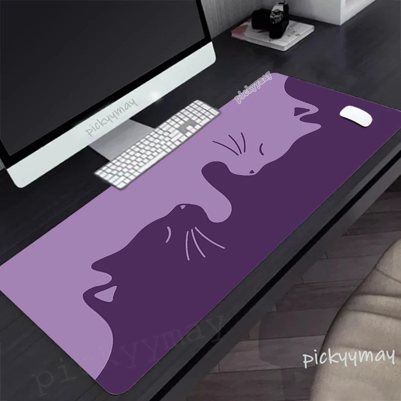 Imagem -02 - Grande Gato Bonito Mouse Pad Gamer Mousepad Tapete Teclado Escritório Mouse Mats Borracha Desk Pad Tapetes de Mesa Kawaii Xxl 3xl 118