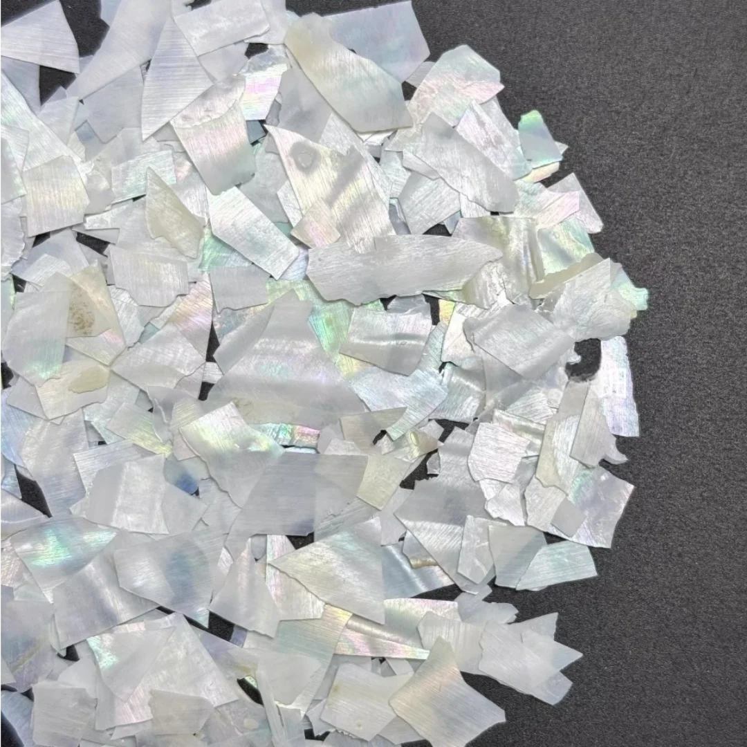 3-30mmNatural White Mother-of-Pearl Shell Fragments: Handmade DIY Decorative Patches for Nail Art, Lacquerware