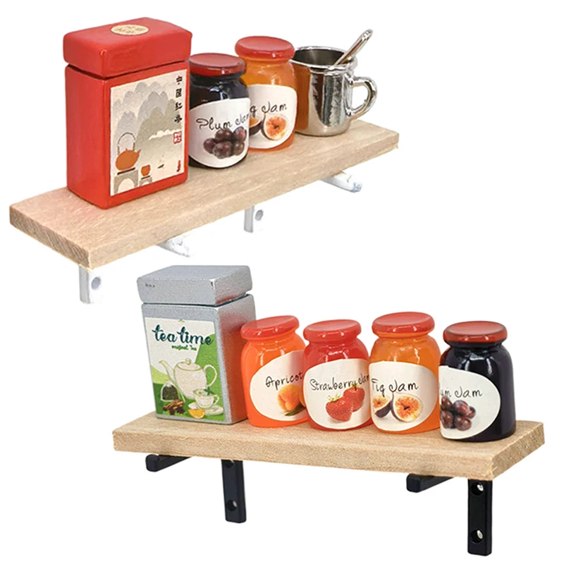 1:12 Puppenhaus Miniatur Holz Wandregal Hängendes Lagerregal Puppenhaus Möbel Dekoration Spielzeug Puppenhaus Zubehör