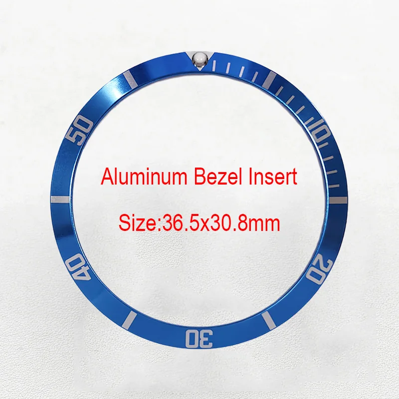 Mod 36.5x30.8mm Aluminium Bezel Insert Ring Fits for SKX NH35 Watch Case Men Diving Watch Replace Parts