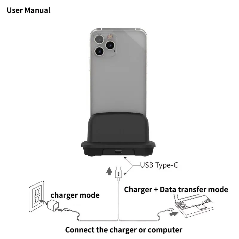 Type-C Charging Station for iphone 17 16 15 ProMax Type C interface Fast Charging USB-C Devices Sync Stand Flat for Type-C view 3