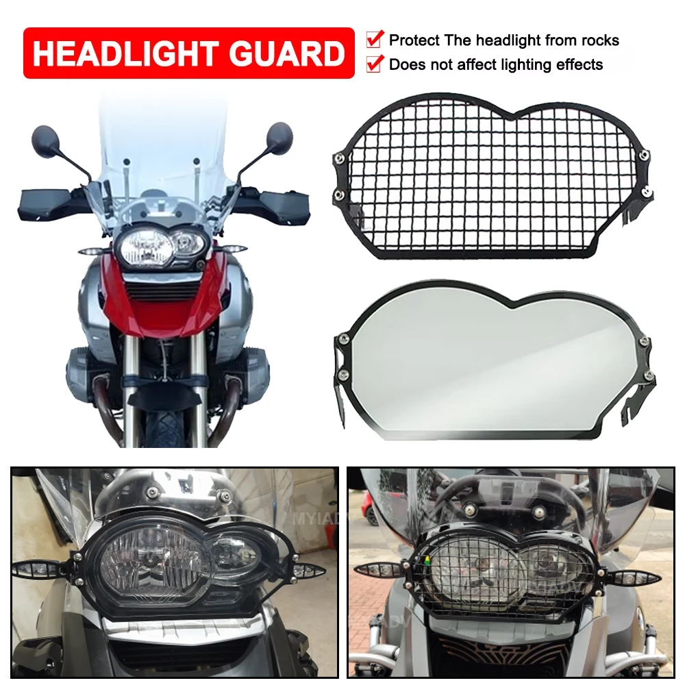 Đèn Pha Vệ Lưới Tản Nhiệt Bảo Vệ Dành Cho Xe BMW R1200GS Phiêu Lưu R 1200 GS R1200 ADV 2004-2012 Xe Máy Ánh Sáng bảo Vệ