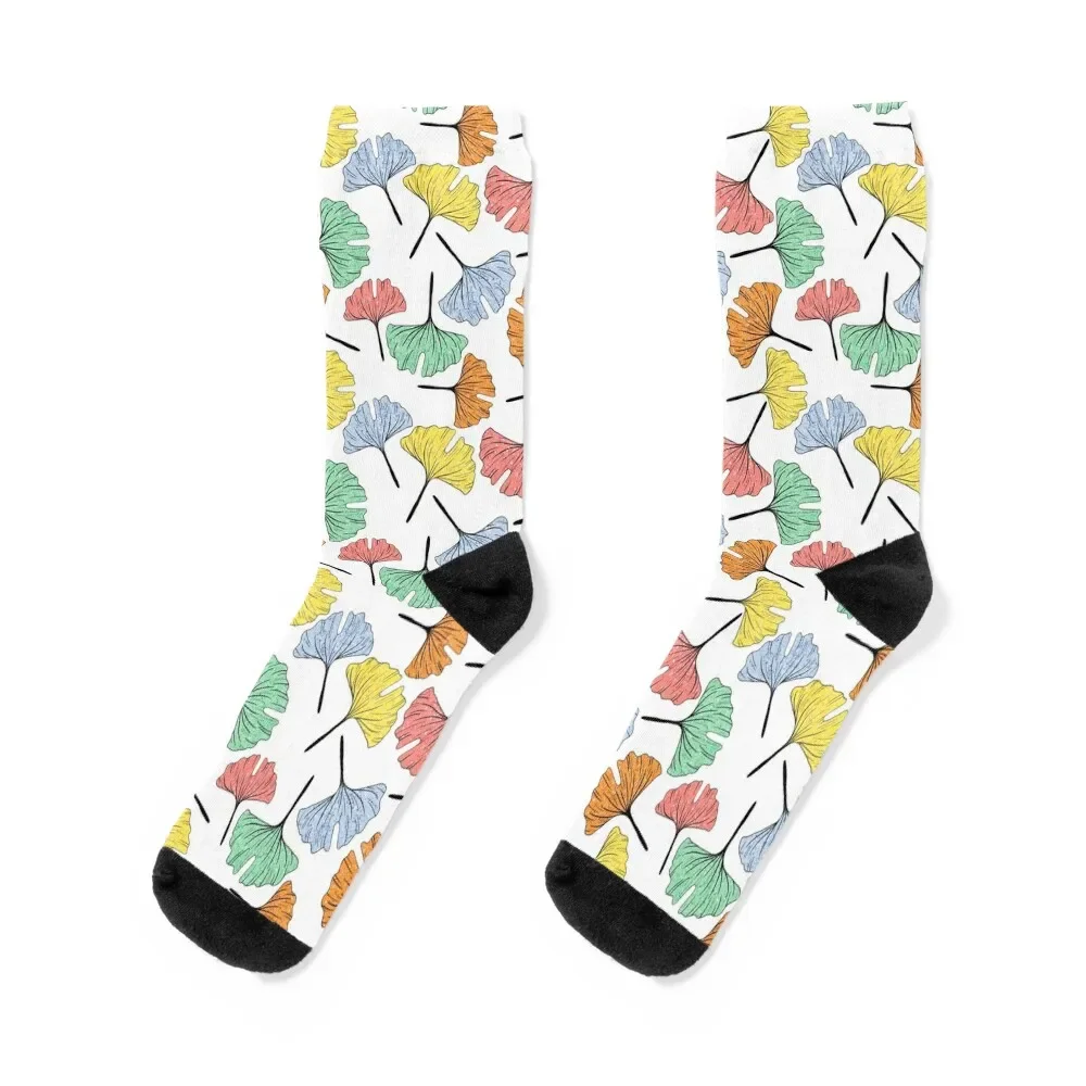 Ginkgo leaves pattern Socks Hiking boots gift aesthetic man Boy Child Socks Women's