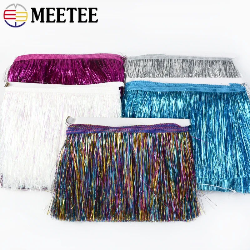 

5/10M 10/15/20cm Colorful Brilliant Tassel Lace Glitter Fringe Latin Dress Stage Clothes Decor Ribbon DIY Sewing Accessories