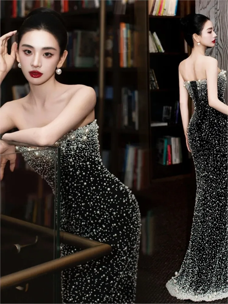 

black host birthday toast light morning dress new style