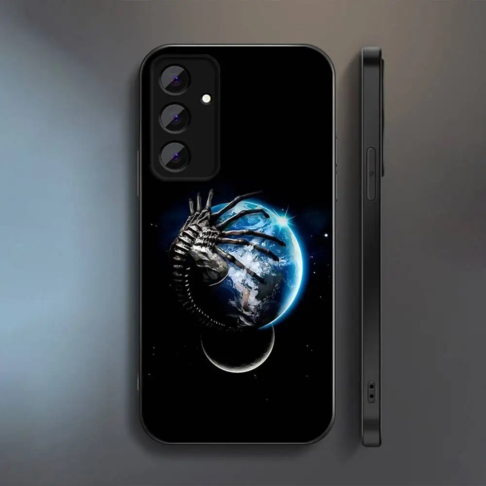 حافظة هاتف A-Alien E-Earth 2025 لهاتف سامسونج S 25,24,23,22,30,21,10,9,Ultra,Plus,Lite,FE,4,5G حافظة سوداء ناعمة