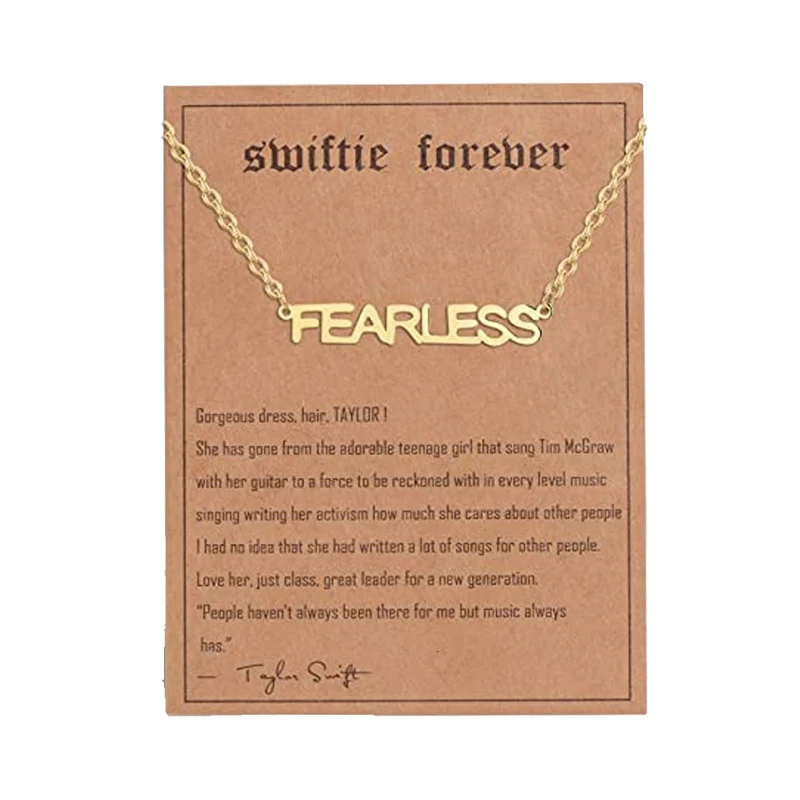 Fashion Inspired Pendant Necklace for Women Floklore Evermore Red ERAS FEARLESS 1989 Rep Choker Jewelry Letter Chain Card Gift