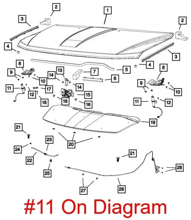 Actuador de bisagra de capó para Dodge Journey, nuevo, 68260724AB, 2012-2014