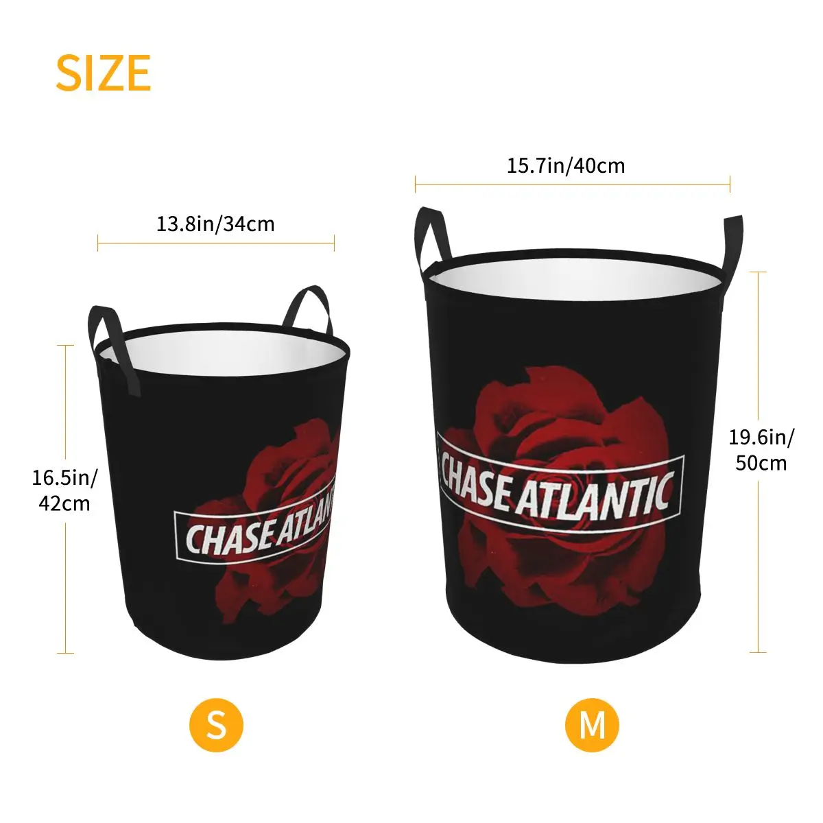 Chase Atlantic Rose Logo Folding Laundry Baskets Dirty Clothes Toys Sundries Storage Basket Large Waterproof Box For Home Kids