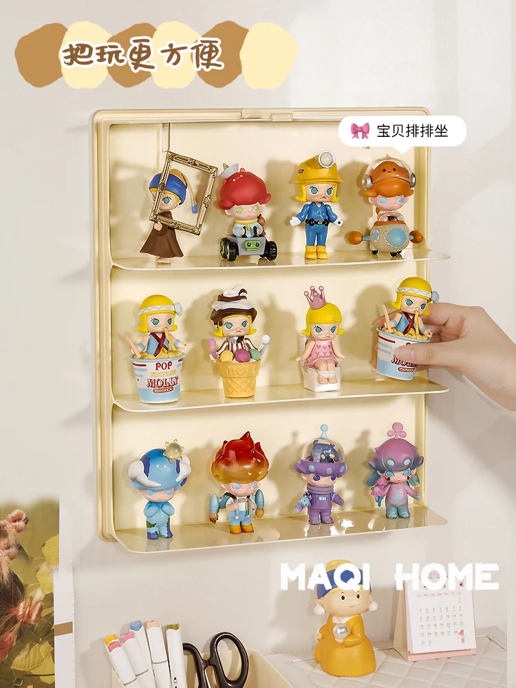 Blind Box Storage Rack Transparent Wall-Mounted Hand-made Display Box Action Figures Showcase Display Shelf for Dolls Popmart