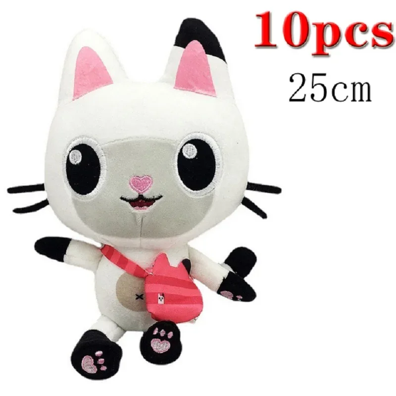 En STOCK, 1 Uds.-10 Uds., casa de muñecas Gabby, juguete de peluche Mercat, Animal relleno de dibujos animados, gato sonriente, coche, abrazo de gato, muñecas Gaby Girl, cumpleaños