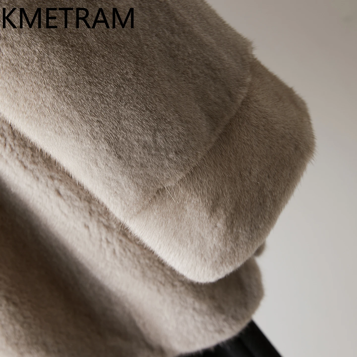 KMETRAM 100% معاطف فرو المنك امرأة منتصف طول معطف الفرو الحقيقي 2025 شتاء دافئ جديد في ملابس خارجية النساء الملابس fourrures فام