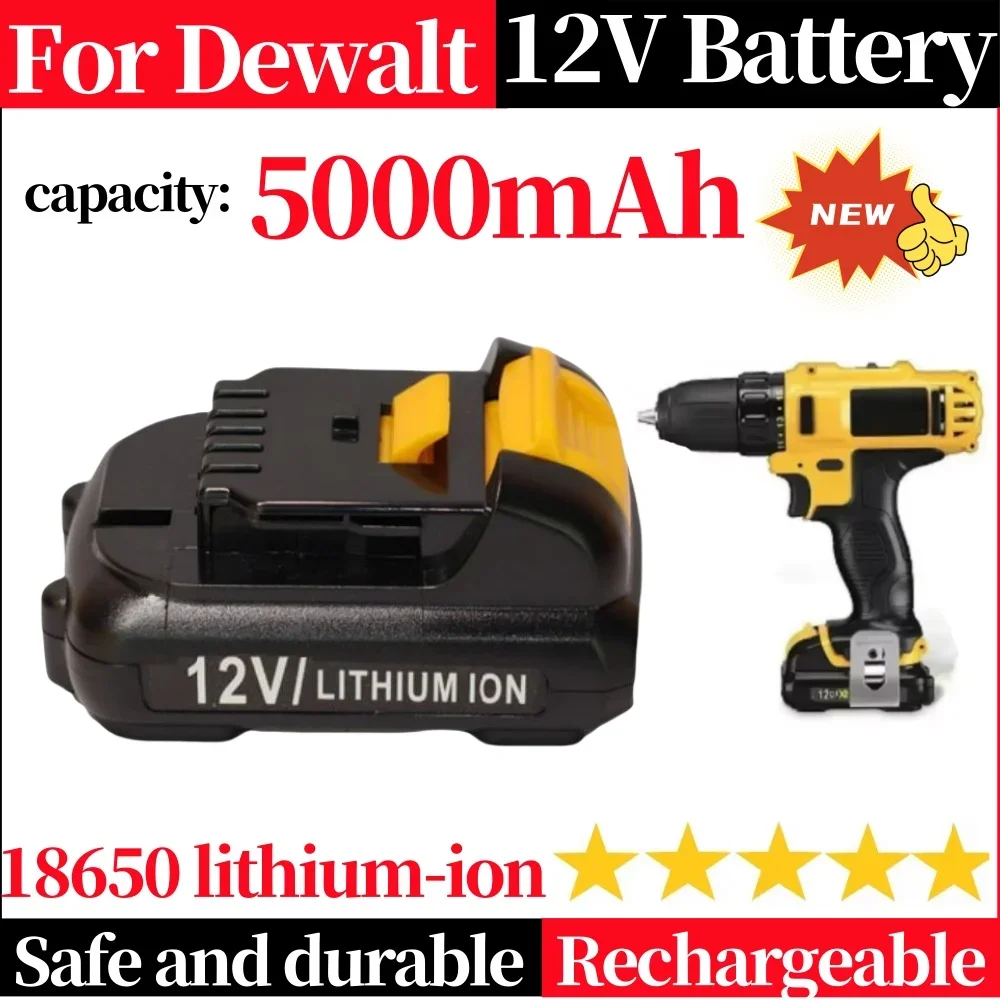 12V 5000mAh Li-ion Power Tools Battery for Dewalt DCB120 DCB127 DCB121 12V DCB120 DCB127 DCB121 DCB100 DCB101 DCB119