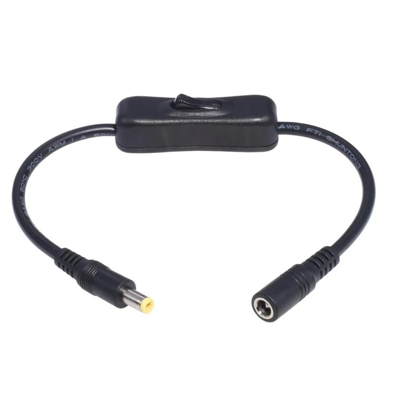 652F 5.5x2.1/2.5mm Male to Female Connector Adapter Wire for Projectors HDD-Enclosure