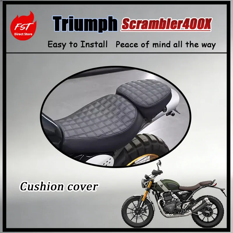 

For Triumph Scrambler 400X Premium Thickened Seat Cushion Cover Soft Comfort Sun Protection Direct Replacement Front