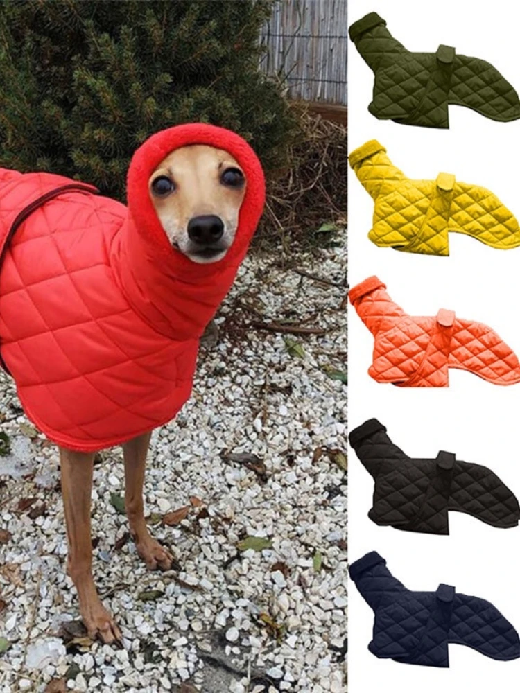 Small and Medium Dog Clothes Winter Waterproof Cotton-padded Dog Jacket Whitbit Greyhound Clothes Dog Costume Dog Coats