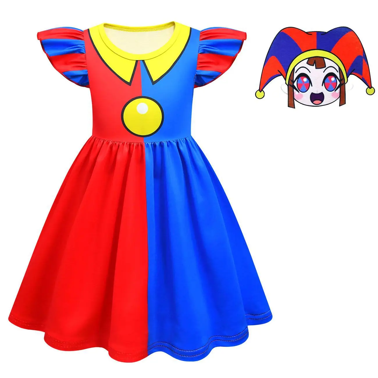 The Amazing Digital Circus Pomni Kids Cosplay Costume Girls Princess Dresses Children Halloween Cartoon Summer girls Dress 2024