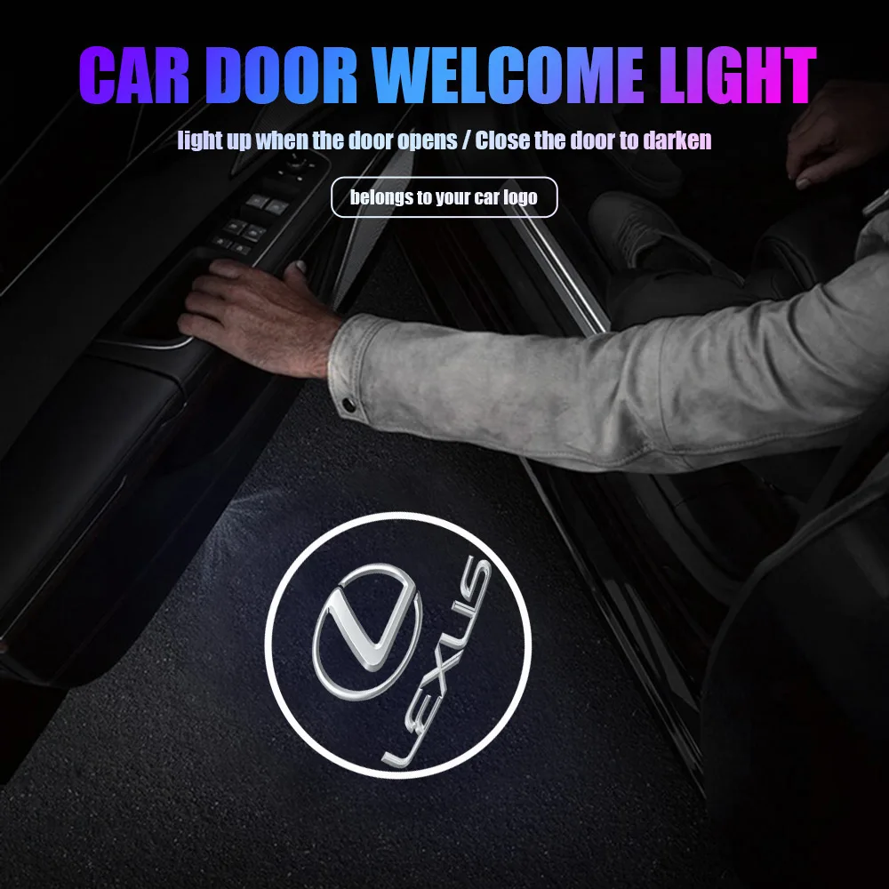 

Car Sticker 1/2pcs HD Led Welcome Light Car Door Emblem Styling Projector Lamps For Lexus CT200H ES350 GX460 470 IS250 LS460 NX3