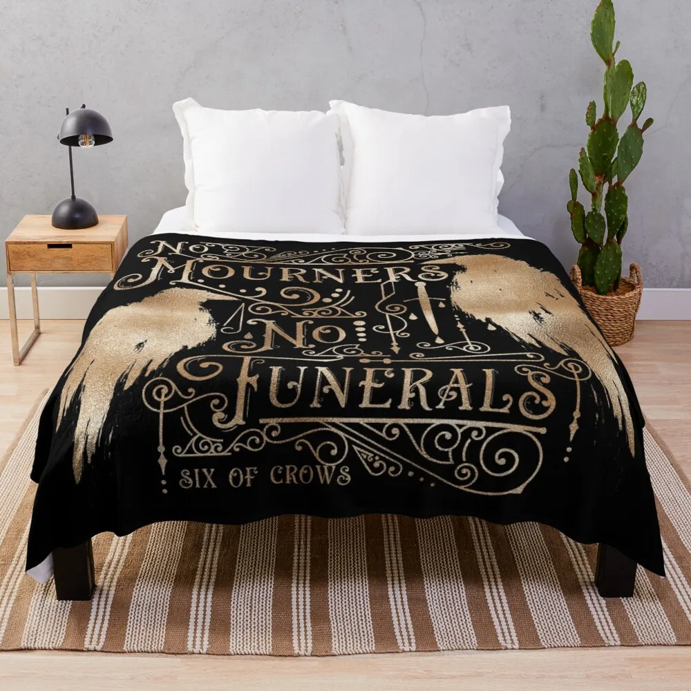 No Mourners No Funerals - gold Throw Blanket Warm Comforter Sleeping Bag Soft Blankets