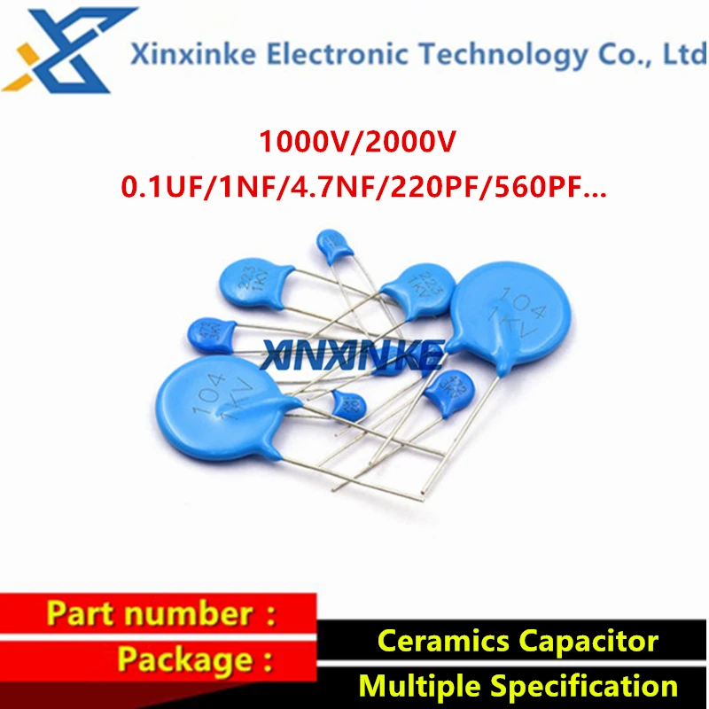 

50PCS 1KV 2KV 1NF 4.7NF 220PF 560PF High Voltage Ceramic-dielectric Capacitor 3.3nF 470pF 471/102/103 100PF 1KV104 472