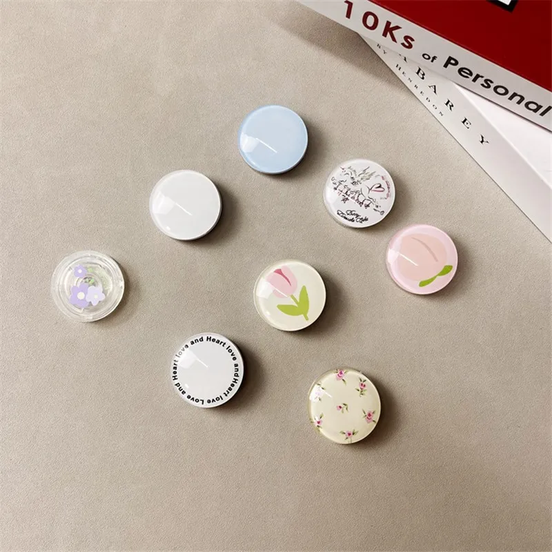 

3D Circle Glass Flower Mobile Phone Holder Stand INS Phone Finger Holder Grip Air Sac Mobile Stand Grip Support For All Phone