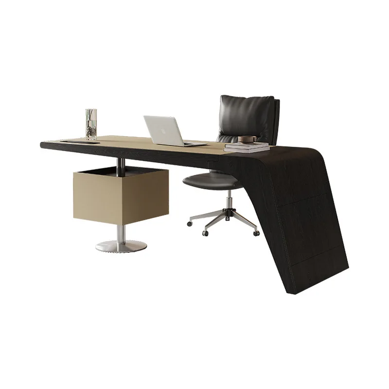 

Italian minimalist desk light luxury modern study desktop computer desk home saddle leather writing workbench desk