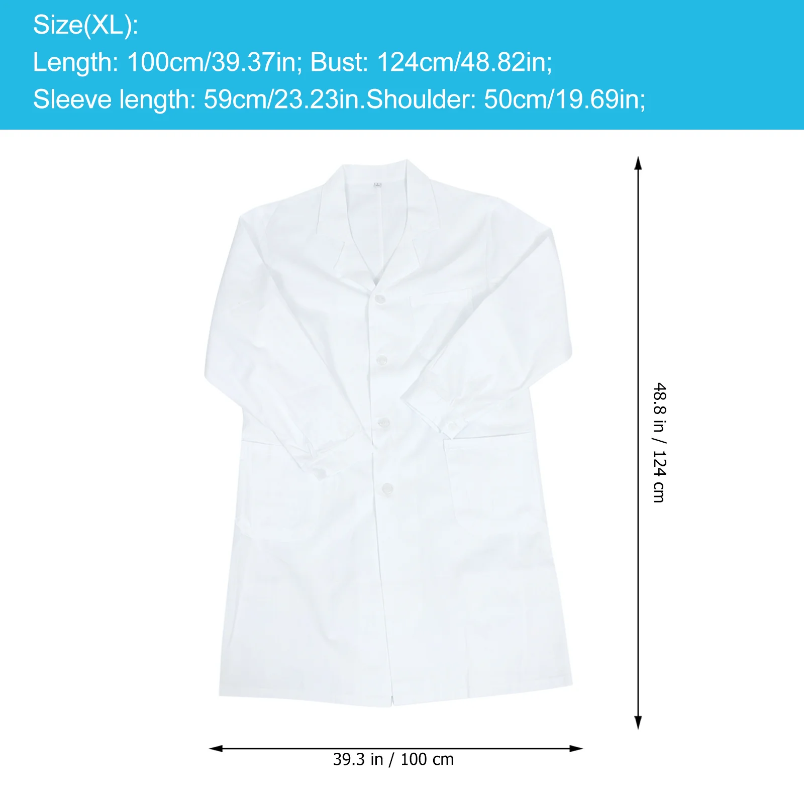 Costume da laboratorio traspirante uniforme medica a maniche lunghe in cotone bianco da medico per il personale scolastico del laboratorio ospedaliero