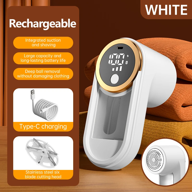 Lint Remover for Clothing Portable Electric Fuzz Pellet Remover LED Display Rechargeable for Clothes Fabric Shaver Fluff Remover image 4