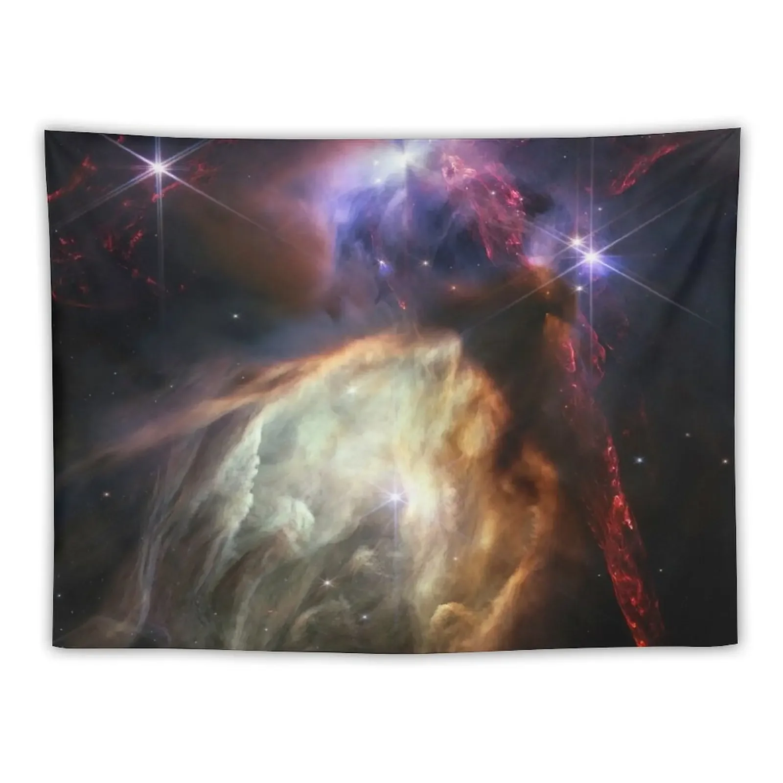 Rho Ophiuchi (James Webb/JWST), Star-forming region — space photo art poster Tapestry Bedroom Decorations Tapestry