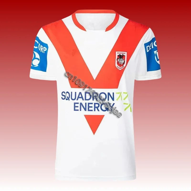 

2025 г., быстросохнущая дышащая майка для регби с 3D принтом St George Illawarra Dragons для дома и выездной тренировки, мужская футболка большого размера