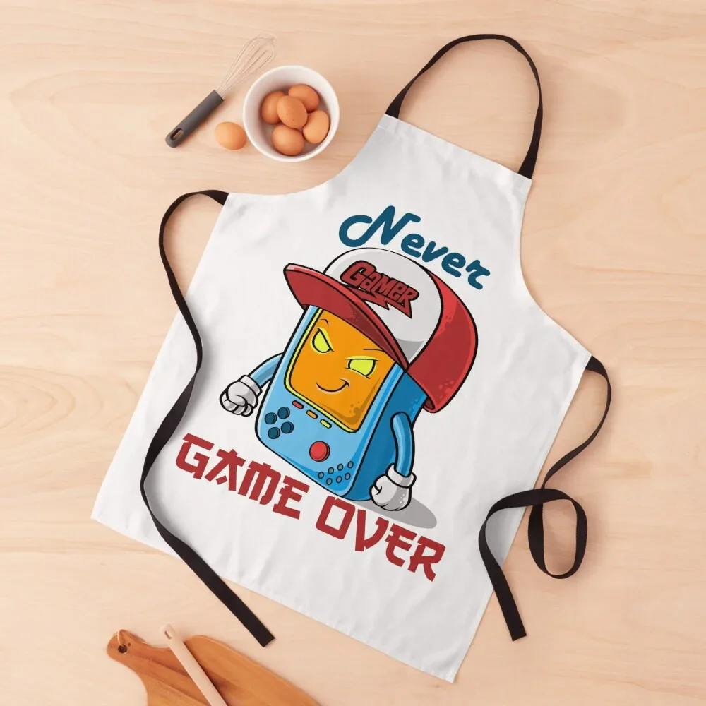 

Never game over Apron chef costume manicurist kindergarten teacher Apron