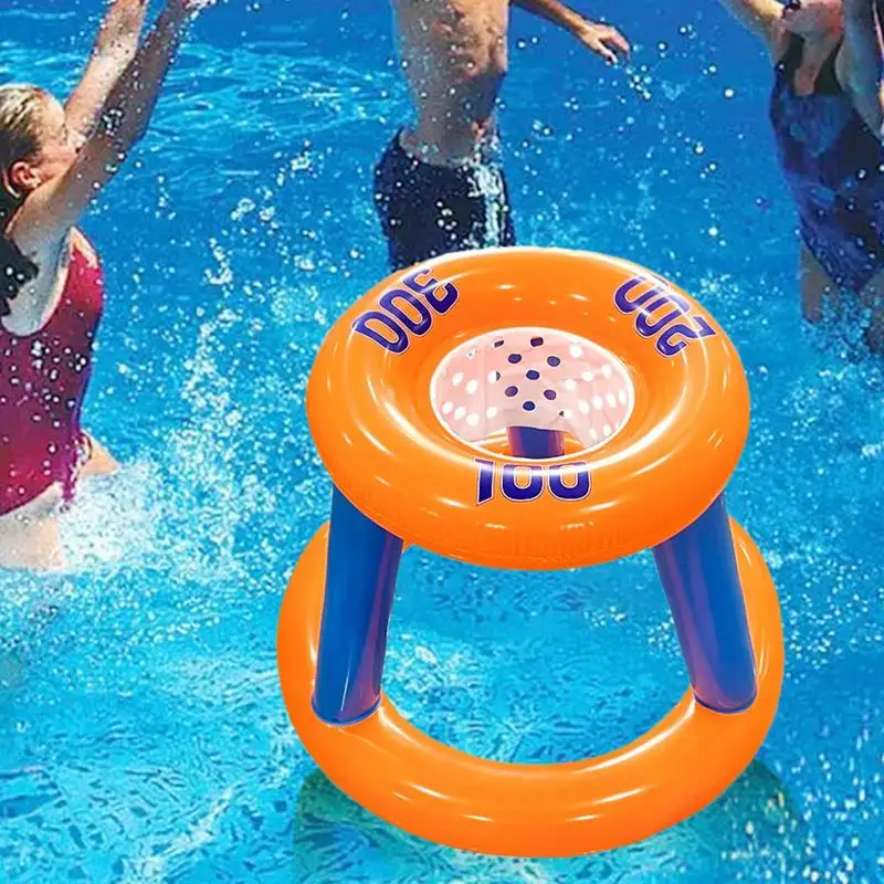 Aufblasbarer Basketball korb schwimmendes aufblasbares Wasser basketballs piel mit tragbarem faltbarem Spaß pools piel im Freien drinnen