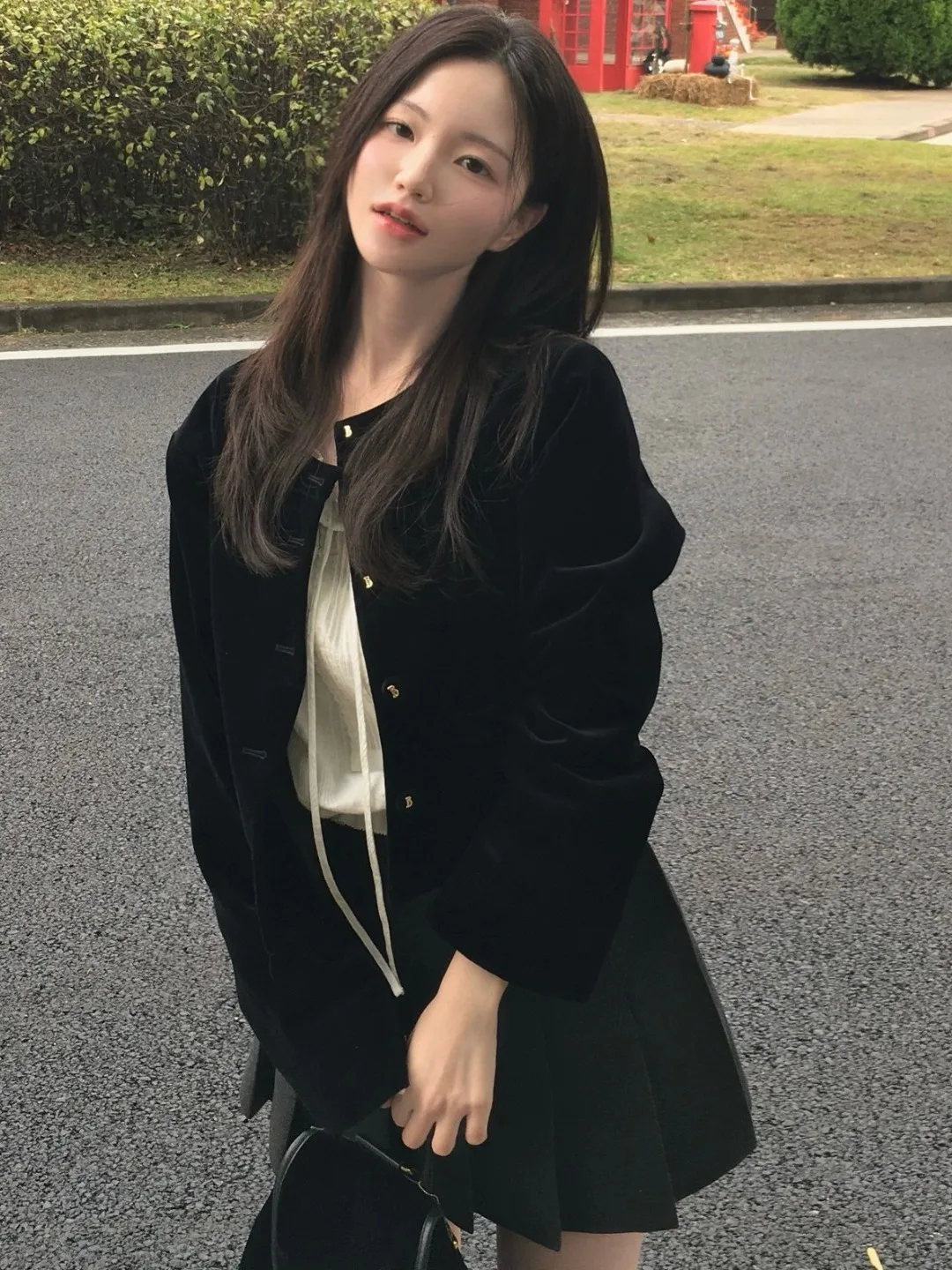 

Длинное пальто Slim Fit ort Sve, женский модный круглый кардиган с одной пуговицей, черный открытый кардиган, корейская зимняя верхняя одежда