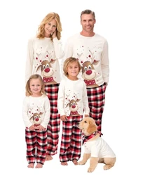 2024 Christmas Family Matching Pajamas New Year Xmas Father Mother Kids Baby Clothes Set Dad Mom And Daughter Son Pyjamas Outfit