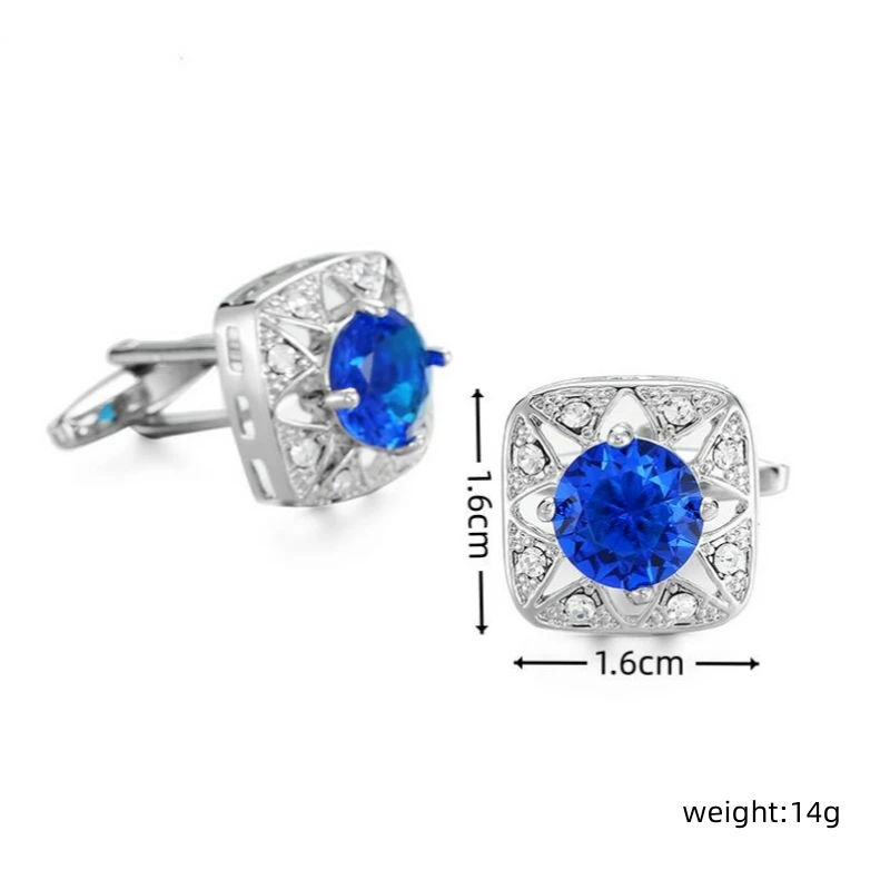 High quality hollowed out crystal cufflinks for men's wedding French shirt cuffs branded buttons, the best choice for gift givin